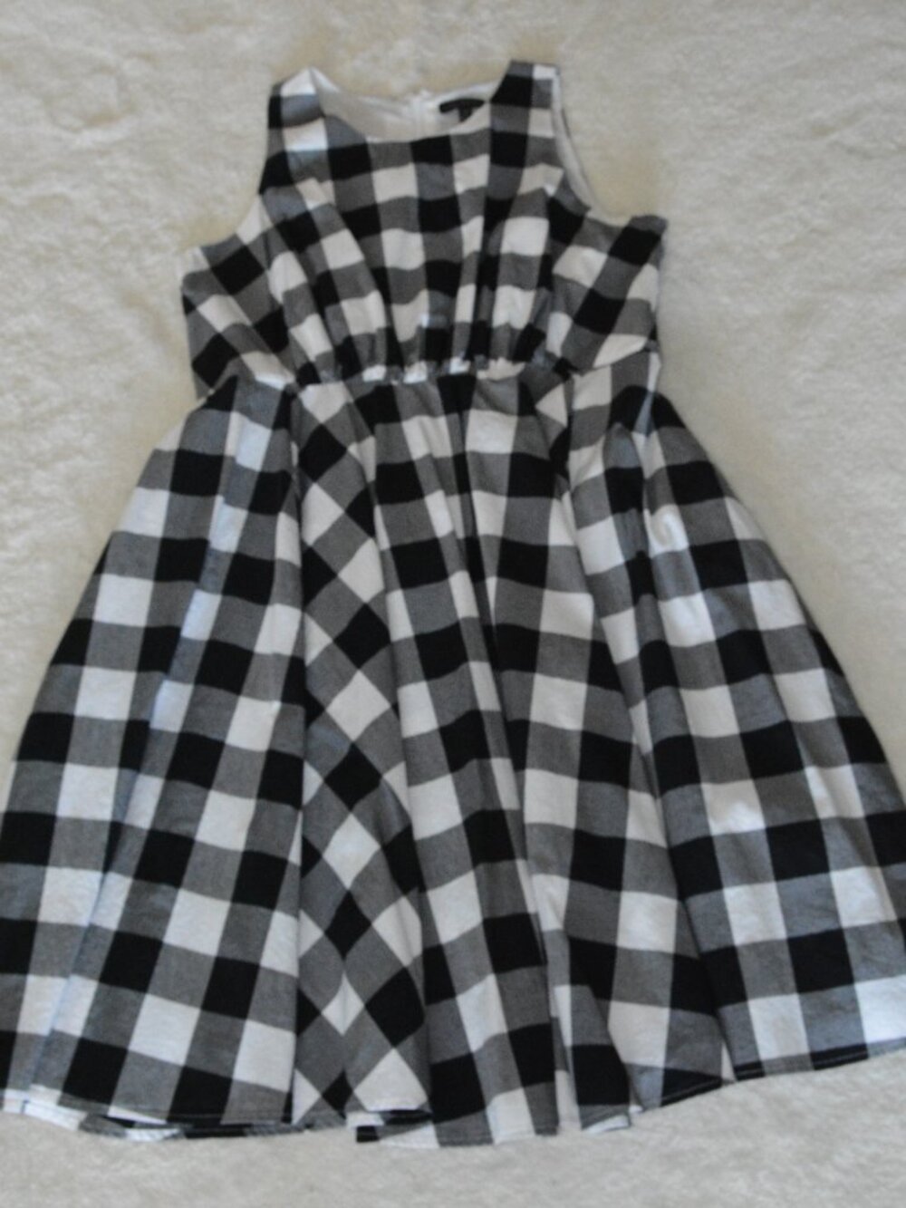 Lane Bryant Black and White Gingham Cotton Midi Dress - Picture 4 of 7